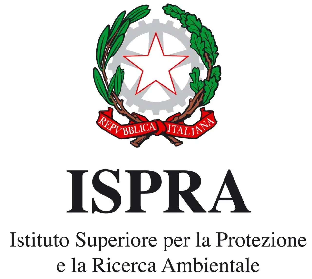 Soccorso Alluvionale e Fluviale Europa Logo dell'ISPRA raffigurante stella, ingranaggi e corona d'alloro, etichettato sotto