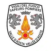 Soccorso Alluvionale e Fluviale Europa Emblema raffigurante due leoni, una corona e una fiaccola fiammeggiante. Testo: