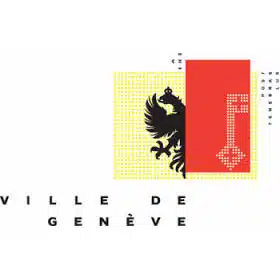 Soccorso Alluvionale e Fluviale Europa Logo della Ville de Genève con un'aquila nera e una chiave rossa stilizzata, che ricordano i simboli araldici visti in