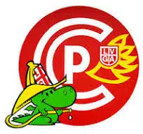 Soccorso Alluvionale e Fluviale Europa Un drago verde con un cappello da pompiere spruzza acqua in tutta sicurezza davanti al logo circolare rosso della CPC Livigia. S.A.F.E.® - River Rescue